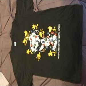 Vintage Snoopy Christmas T-Shirt Friends brighten the holiday season Dark Green